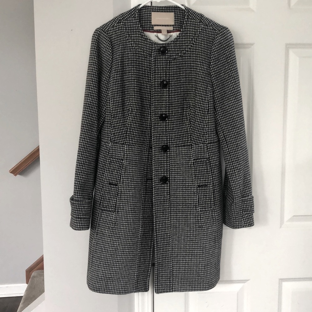 Banana Republic wool herringbone button up coat